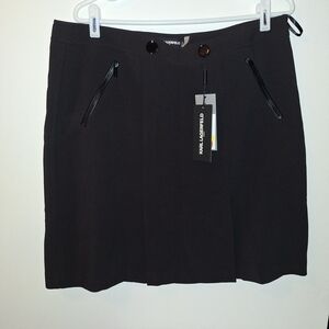 Karl Lagerfeld Black Mini Skirt with Zipper Accents